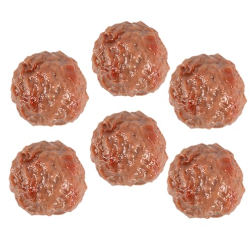 HONITANO 6 Stück Teiliges Künstliches Rindfleischbällchen Realistische Fleischbällchen Dekoration Küchenrequisite Langlebig Detailgetreu für Restaurant Fotografie und Lehrzwecke von HONITANO