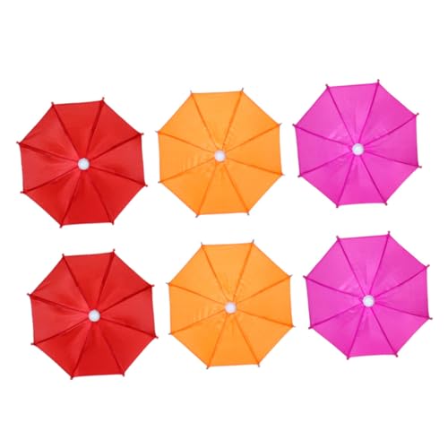 HONITANO 6 Stück Teiliges Mini Bunte Reine Farben Sichere Kinderdekoration Fotorequisiten Niedliche Kleine Schirme für Mikro Landschaft und DIY Geschenk Zufällige Farbe Zufällige Farbe von HONITANO
