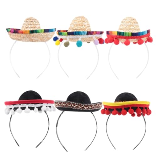 HONITANO 6 Stück Teiliges Mini Sombrero Stirnband Leichtes Mexikanisches Faschingshut Faschingszubehör Verstellbar Passend für Erwachsene und Bunte Mexikaner Kostüm Accessoires für HONITANO 6 Stück Teiliges Mini Sombrero Stirnband Leichtes Mexikanisches Faschingshut Faschingszubehör Verstellbar Passend für Erwachsene und Bunte Mexikaner Kostüm Accessoires für von HONITANO