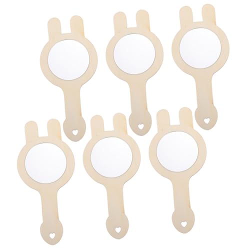 HONITANO 6 Stück Teiliges Mini holzspiegel zum Bemalen DIY Bastelset mit Leichtem Holz Kreatives Handspiegel Zubehör für Mädchen Fördert Feinmotorik und Fantasie für Kindergarten und HONITANO 6 Stück Teiliges Mini holzspiegel zum Bemalen DIY Bastelset mit Leichtem Holz Kreatives Handspiegel Zubehör für Mädchen Fördert Feinmotorik und Fantasie für Kindergarten und von HONITANO