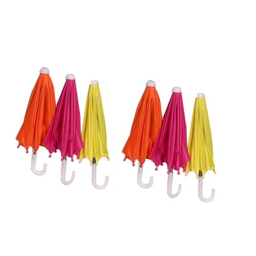 HONITANO 6 Stück Teiliges Puppen Regenschirm Gemischten Farben Kleines für Puppenhaus Dekoration Robustes Kindgerechtes Design zum Basteln von HONITANO