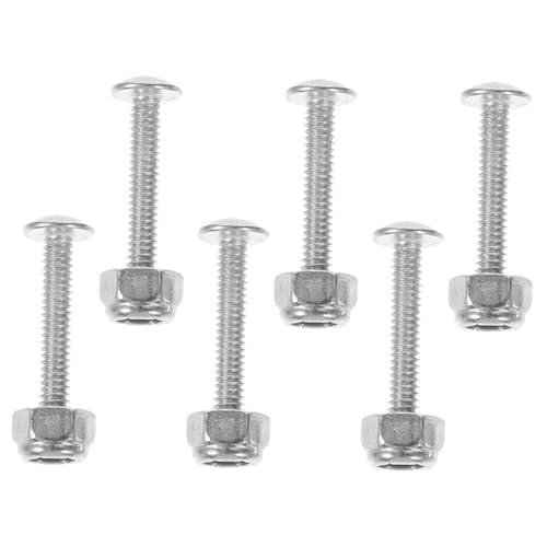 HONITANO 6 Stück Teiliges Schrauben für Tischfußball Robuste Foosball Maschinenschrauben und Muttern Silberne Miniatur Spieler Hardware Kompatibel mit Kickertisch und Fußballtisch Zubehör von HONITANO