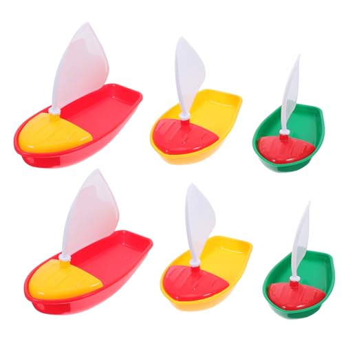 HONITANO 6 Stück Teiliges Segelboot aus Kunststoff Bunte Strandspielzeug für Outdoor Wasserspaß Sommer Pool Party Geeignet für Mädchen Jungen Ab Jahren Zufällige Farbe von HONITANO