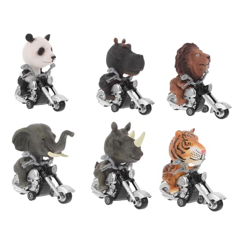 HONITANO 6 Stück Teiliges Tier-rückziehauto-Set Robustes Batteriefreies Friktionsspielzeug Tierische Motorradmodelle Fördert Neugier und Lernen für Drinnen und Draußen Jungen und Mädchen von HONITANO