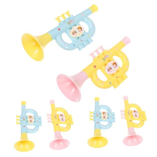 HONITANO 6 Stück Teiliges Trompete Modell Musikinstrument Simulation Sicher Geruchsneutral für Jungen Mädchen Geburtstagsfeier Party Musikalisches Lernspielzeug von HONITANO