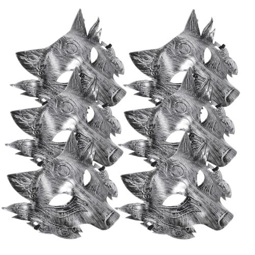 HONITANO 6 Stück Wolf Halbgesichtsmaske Cosplay Zubehör Halloween Kostümmaske Party Maske Gruselmasken Erwachsene Karneval Festliche Verkleidung HONITANO 6 Stück Wolf Halbgesichtsmaske Cosplay Zubehör Halloween Kostümmaske Party Maske Gruselmasken Erwachsene Karneval Festliche Verkleidung von HONITANO