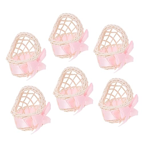 HONITANO 6 Stück dekorativer Blumenkorb Stoff Dekorationen Wohnkultur Miniaturen mit seidenband schienbeinschoner Tape Babygeschenk Puppenhausdekor Puppenhaus Korb Rattan Rosa HONITANO 6 Stück dekorativer Blumenkorb Stoff Dekorationen Wohnkultur Miniaturen mit seidenband schienbeinschoner Tape Babygeschenk Puppenhausdekor Puppenhaus Korb Rattan Rosa von HONITANO