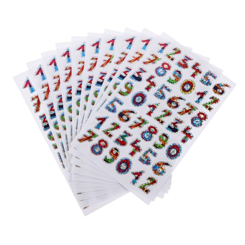 HONITANO 60 Blatt Bunte Zahlenaufkleber für Kreative DIY Bastelideen und Buchdekoration für Kindergarten Lernwerkzeug für Zahlen und Zahlenverständnis von HONITANO