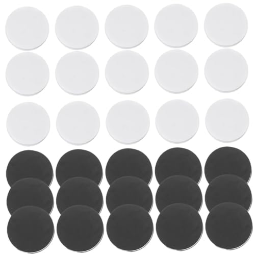 HONITANO 60 Stück Teiliges Schach und Damespiel Ersatzset Schwarze und Weiße Runde Spielsteine Praktische Spielchips Glatte Oberfläche für Brettspiele und Ersatzteile von HONITANO