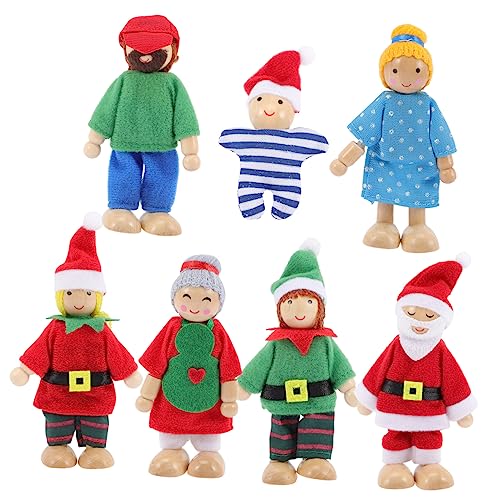 HONITANO 7 Stück Teiliges Holz Puppenfamilien Spielset mit Beweglichen Gelenken Mini Puppenhaus Figuren für Kreatives Rollenspiel und Kindliche Fantasie Geeignet für Kinderzimmer Deko und HONITANO 7 Stück Teiliges Holz Puppenfamilien Spielset mit Beweglichen Gelenken Mini Puppenhaus Figuren für Kreatives Rollenspiel und Kindliche Fantasie Geeignet für Kinderzimmer Deko und von HONITANO