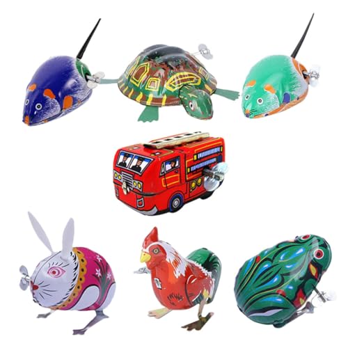 HONITANO 7 Stück Teiliges Nostalgisches Blechspielzeug zum Aufziehen für Klassische Mechanische Wind up spielzeuge mit Buntem Retro Design Fördert Hand Auge koordination und Spielerisches HONITANO 7 Stück Teiliges Nostalgisches Blechspielzeug zum Aufziehen für Klassische Mechanische Wind up spielzeuge mit Buntem Retro Design Fördert Hand Auge koordination und Spielerisches von HONITANO