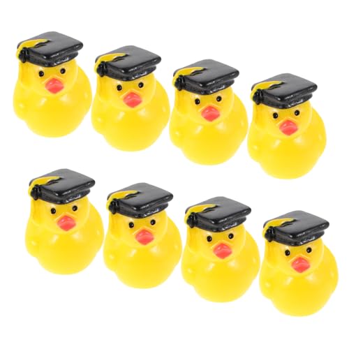 HONITANO 8stücke Mini Enten Mit Abschlussmütze Charmante Resin Figuren Für Garten Schreibtisch Kreative Dekoration Für Und Partys von HONITANO