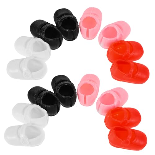 HONITANO 8 Paare Mini Puppenschuhe Flache Schuhe für Mädchenpuppe Miniature Dollhouse Dekoration Niedliche Sandalen in Schwarz Rot Weiß Vielseitiges Zubehör für Puppen HONITANO 8 Paare Mini Puppenschuhe Flache Schuhe für Mädchenpuppe Miniature Dollhouse Dekoration Niedliche Sandalen in Schwarz Rot Weiß Vielseitiges Zubehör für Puppen von HONITANO