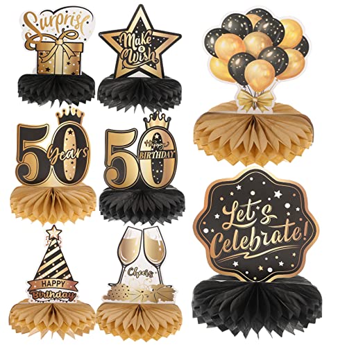 HONITANO 8 Stück 50 Jahre alte Ornamente Hochzeit Party Token Mittelstücke Romantisch Männer funkeln Geburtstagskern Papier von HONITANO