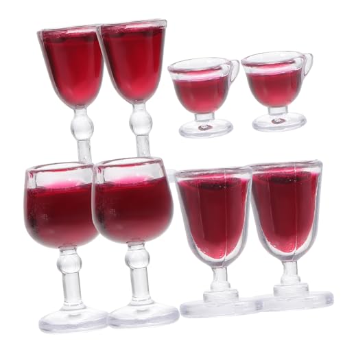 HONITANO 8 Stück Mini Weinglas Kleiner Hausweinbecher Mini Weingläser Puppe Weingläser Mini-weinkelch Puppenhauszubehör Mini-hausweinkelch Kleines Hauszubehör Puppenhaus Weinbecher PVC von HONITANO