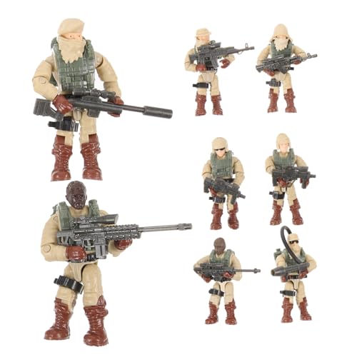 HONITANO 8 Stück Teiliges Mini Soldatenfiguren aus Kunststoff Geruchsfrei Bemalt Beweglich Kleine Militärmodelle für Sandtisch Realistische Miniatur Szenen als für Bastler von HONITANO