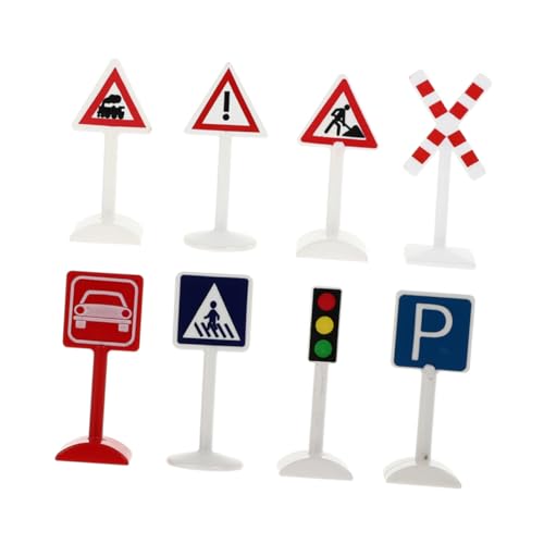 HONITANO 8 Stück Teiliges Mini Verkehrszeichen für Lebendigen Farben Lernspielzeug zur Verkehrssicherheit Geeignet für Sandtisch DIY und Pädagogische Verkehrserziehung von HONITANO