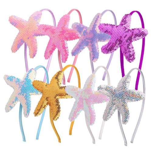 HONITANO 8 Stück Teiliges Seestern Haarreif für Mädchen Kreativer Meeres Tier Haarschmuck Langlebiges Material Einzigartiges Design für Kinderspiel und Alltag von HONITANO