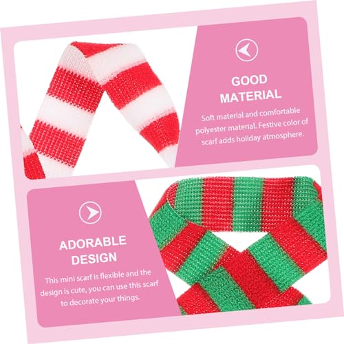 HONITANO 8 Stück Teiliges Weihnachts Mini Schals aus Polyester Dekorative Flexible Puppenschals für DIY Basteln Geschenkidee Vielseitig als Schneemann oder Weinflaschendeko Geeignet und von HONITANO