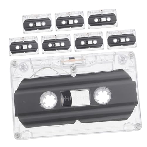 HONITANO 8 Stück leeres Band Audiokassetten Musikband Kassettenrekorder Kassettenband leer Musikkassetten Kassettenmusik Leere Kassetten Bandrekorder Kassettenklebebahn Plastik Transparent von HONITANO