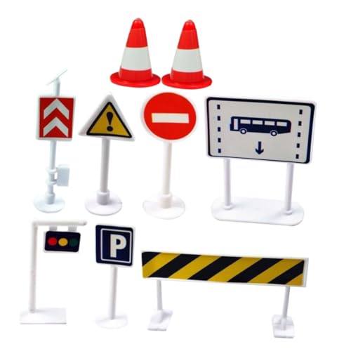 HONITANO 9 Stück Teiliges Verkehrsschild Spielzeugset für Lernspielzeug mit Straßenszenen Verkehrssignalen und Verkehrsbarrieren für Kreatives Spiel und Kognitive Entwicklung HONITANO 9 Stück Teiliges Verkehrsschild Spielzeugset für Lernspielzeug mit Straßenszenen Verkehrssignalen und Verkehrsbarrieren für Kreatives Spiel und Kognitive Entwicklung von HONITANO