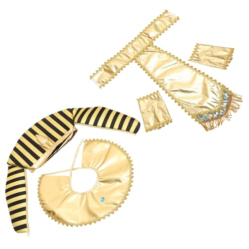 HONITANO Ägyptisches Kostümzubehör Teiliges mit Gürtel Kragen Armschmuck und Kopfstück Halloween Cosplay Waschbar Wiederverwendbar Passend für Teenager und Erwachsene von HONITANO
