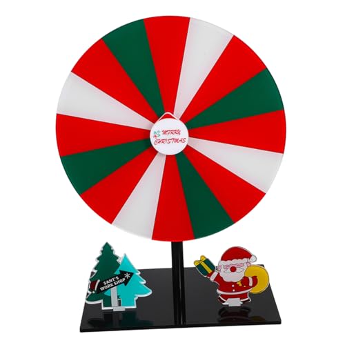 HONITANO Acryl Drehbares Preisrad für Partyspiele Kompakter Desktop Spielrad für Weihnachtsfeiern Interaktives Party-Spielrad mit Drehbarem Spieltisch für Festliche Gewinnspiele von HONITANO