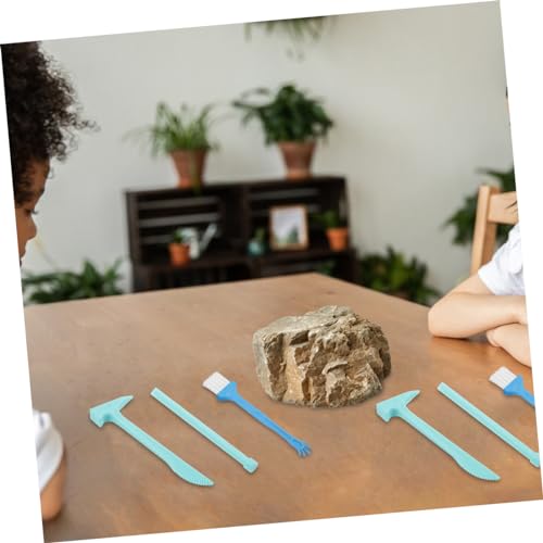 HONITANO Archäologisches Ausgrabungsset Teiliges Grabwerkzeug Hammer Meißel Pinsel aus Kunststoff Leicht Sicher für Spielerische Edelstein und Dinosaurierblock Ausgrabungen Jungen Mädchen von HONITANO
