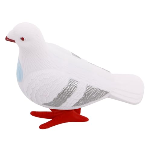 HONITANO Aufziehspielzeug Taube Weiß Wind Up Vogel Figur Hüpft Realistisch Ohne Batterien Für Straßenverkäufer Und Spielspaß von HONITANO