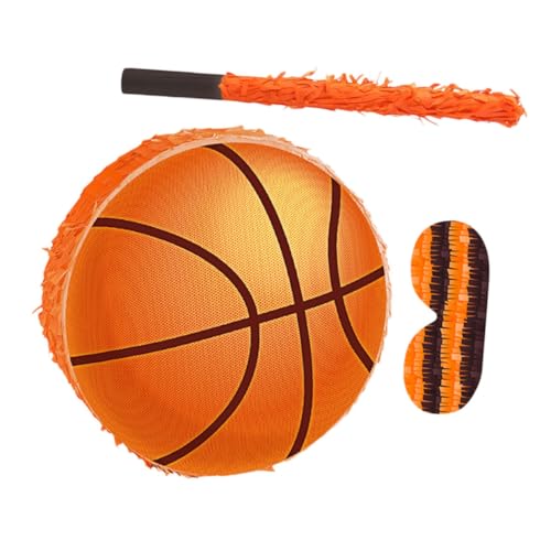 HONITANO Basketball Pinata mit Stick und Augenbinde Bunte Sport-party Dekoration Interaktives Spiel für Kindergeburtstag Einfach Aufzuhängen für Jungen und Mädchen Sportthemen-party Zubehör von HONITANO