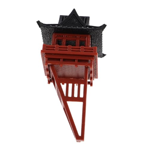HONITANO Baumhausmodell Pavillon Pagode Ornamente Figur Mini Orientalisch Dekoration Pagodengartenstatue Feenhaftes Gartenhaus Asiatisches Garten Feenhaus Plastik Light Brown von HONITANO