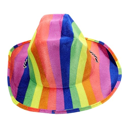 HONITANO Bunte Filz cowboyhut für Damen und Herren Modischer Westernhut mit Einzigartigem Design für Karneval Cosplay Fasching und Bühnenauftritte HONITANO Bunte Filz cowboyhut für Damen und Herren Modischer Westernhut mit Einzigartigem Design für Karneval Cosplay Fasching und Bühnenauftritte von HONITANO
