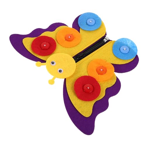 HONITANO DIY Button Board für Kleinkinder Interaktives Lernspielzeug mit Schmetterlingsmotiv Nicht Gewebtes Material Fördert Feinmotorik und Reißverschluss Fähigkeiten für Kindergarten und von HONITANO
