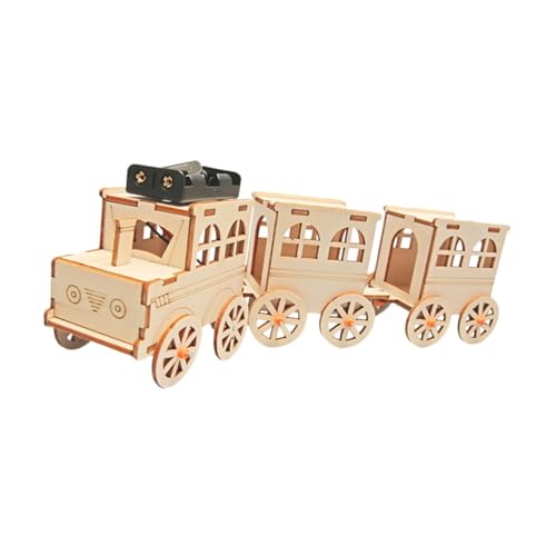 HONITANO DIY Holz Zug Set Unlackiertes Modell Lernspielzeug für Fördert Räumliches und Logisches Verständnis für Kreative Bastelprojekte von HONITANO