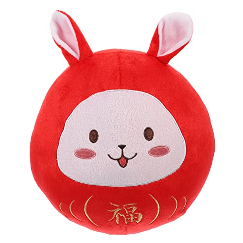 HONITANO Dharma Kaninchenpuppe Gefülltes Häschenspielzeug Ornament Neujahrsbedarf Entzückendes Häschendekor Schreibtisch Kaninchenpuppe Häschenpuppe Plüsch Kaninchenpuppe Tierkreis von HONITANO