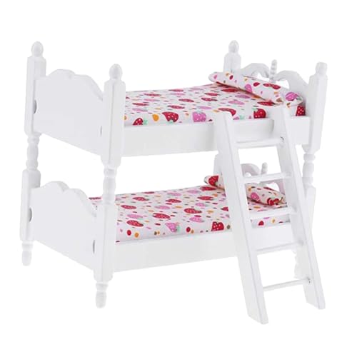 HONITANO Doppelstockbett Holz Etagenbett Schlafzimmer Modell Puppenbett für Kinderzimmer Zubehör Rosa Erdbeer Design HONITANO Doppelstockbett Holz Etagenbett Schlafzimmer Modell Puppenbett für Kinderzimmer Zubehör Rosa Erdbeer Design von HONITANO