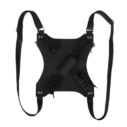 HONITANO Doppelter Schwerttragegurt für Mittelalter Kostüme Verstellbare PU Schultertasche für Erwachsene für Cosplay und Themenpartys Schwerthalter für Authentische Kostüme von HONITANO