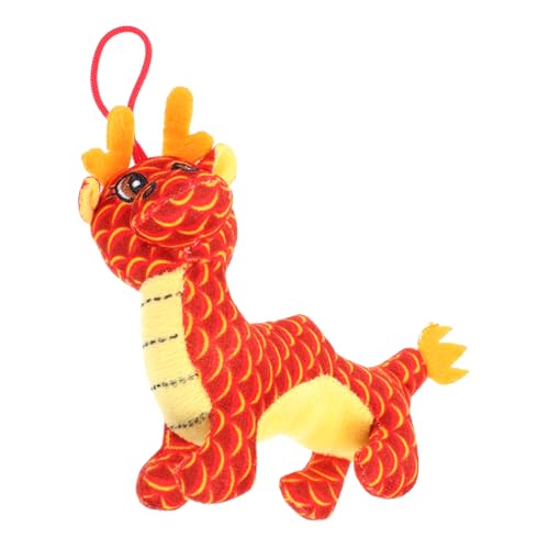 HONITANO Drachenspielzeug für Drachen Kuscheltier chinesische neujahrsdekoration nachsprechende stofftiere Ausgestopfter Drache für Drache Stofftier Plüsch rot von HONITANO