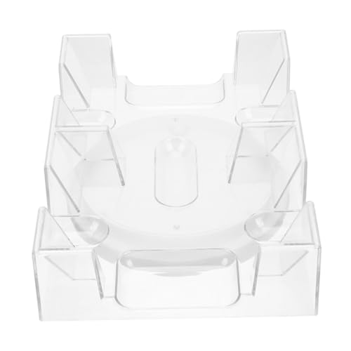 HONITANO Drehbarer Kartenhalter mit Ablage aus Transparentem Kunststoff Drehbar Leichtes Design Geeignet für Kartendecks Praktischer Spielkartenhalter für Spiel und Aufbewahrung von HONITANO