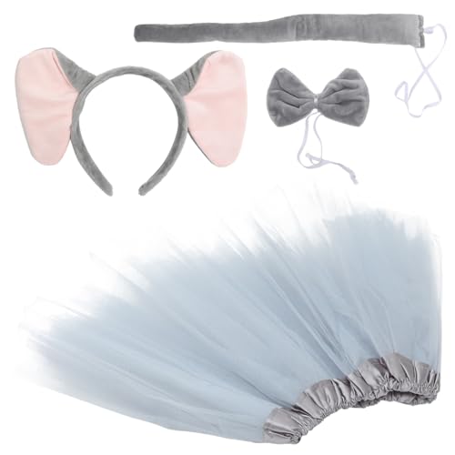 HONITANO Elefantenohren Stirnband mit Fliege und Tüllrock Weiches Kostümzubehör für Damen Leichtes Halloween Accessoire Vielseitig Verwendbar bei Themenpartys und Karneval von HONITANO