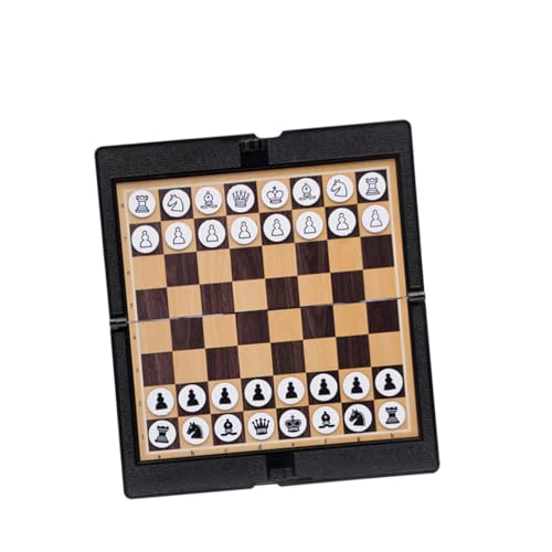HONITANO Faltbares Tragbares Internationales Checkers Spielbrett mit Magnetischen Figuren Leichtes Strapazierfähiges Leder Kompakt für Erwachsene für Reisen und Zuhause von HONITANO