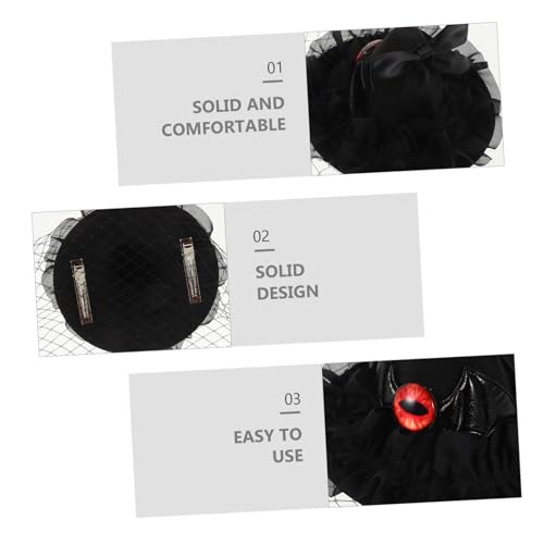 HONITANO Faszinierender Fascinator Hut mit Netzgarn Hexenhut Haarclip Cosplay Accessoire für Kostümparty Halloween Top Hut Haarspange für Damen HONITANO Faszinierender Fascinator Hut mit Netzgarn Hexenhut Haarclip Cosplay Accessoire für Kostümparty Halloween Top Hut Haarspange für Damen von HONITANO