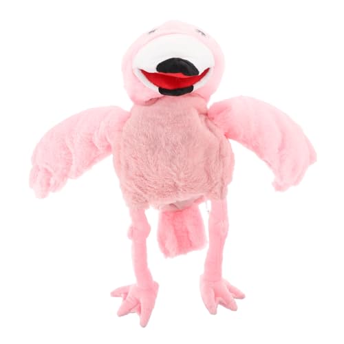 HONITANO Flamingo Handpuppe aus Plüsch Beweglicher Mund Interaktives Frühes Lernspielzeug für Fördert Vorstellungskraft und Hand Auge koordination als und Erzählhilfe von HONITANO