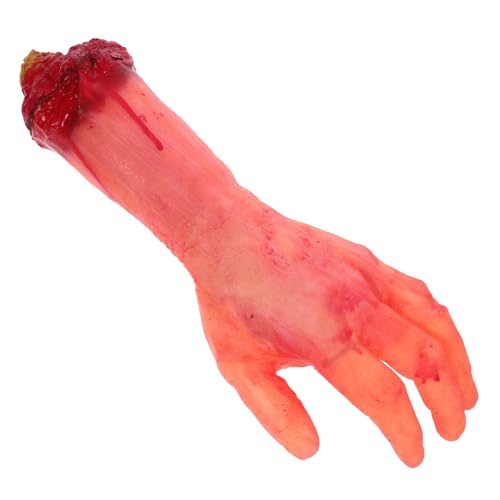 HONITANO Gebrochene Hand mit Prothese im Spukhaus Halloween-Handdekor blutig gefälschtes Handmodell Party Halloween Dekoration grusel gefälschter Arm Halloween-Körperteil-Stütze Emulsion von HONITANO