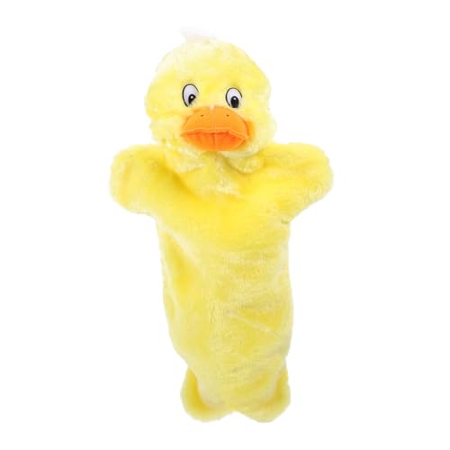 HONITANO Gelbe Plüsch Handpuppe Ente Weiche Kuscheltier Tierpuppe für Interaktives Geschichtenerzählen Geschenk von HONITANO