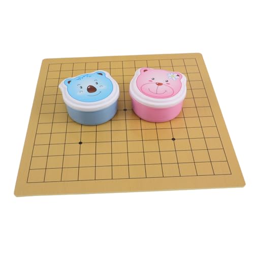 HONITANO Go Schachset mit Süßem Bärenmotiv Leichtes Tragbares Doppelseitiges Lernspielbrett für Anfänger Fördert Denkfähigkeit Geduld für Reisen und Zuhause von HONITANO