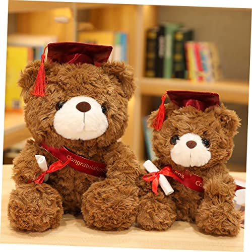 HONITANO Graduationsbär Plüsch Kuscheltier mit Doktorhut und Schärpe Weiches Abschlussgeschenk für Absolventen Niedlicher Stoffbär als Dekoration und Erinnerungsstück von HONITANO
