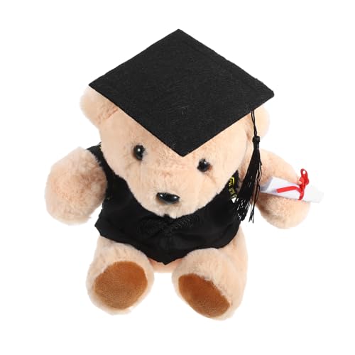 HONITANO Graduierte Doktorbär Puppe Abschluss Plüschtier Mini Stuffed Graduation Season Toy Plüsch Für High-School-absolventen Absolvent Stofftier Plüschtiere Verkleiden Black Gefühlt von HONITANO