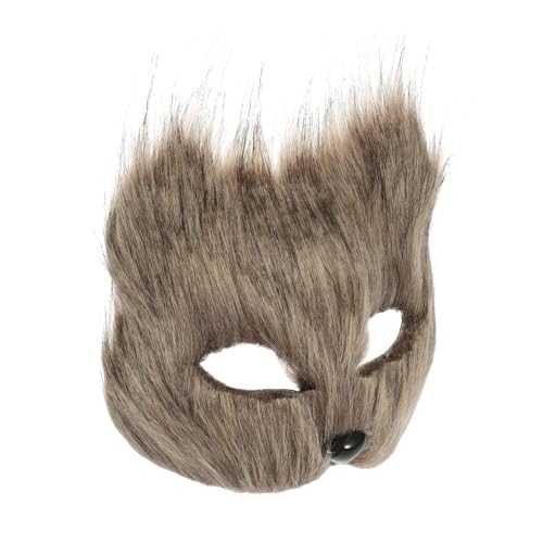 HONITANO Halbgesichts Fuchsmasken mit Langem Grauem Fell Atmungsaktiv Elastisch Verstellbar für Halloween Maskenball Karneval Cosplay Party Unisex Einzigartiges Tierkostüm HONITANO Halbgesichts Fuchsmasken mit Langem Grauem Fell Atmungsaktiv Elastisch Verstellbar für Halloween Maskenball Karneval Cosplay Party Unisex Einzigartiges Tierkostüm von HONITANO