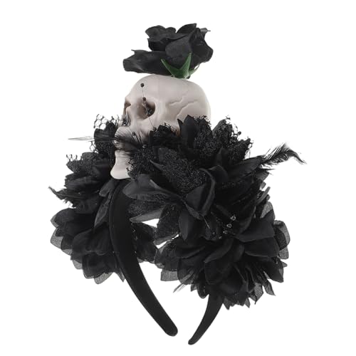 HONITANO Halloween Blumen Haarreif mit Totenkopf Design Leichtes Komfortables Stirnband für Damen Vielseitiges Halloween Cosplay Accessoire Geeignet für Haartypen und Partyveranstaltungen von HONITANO